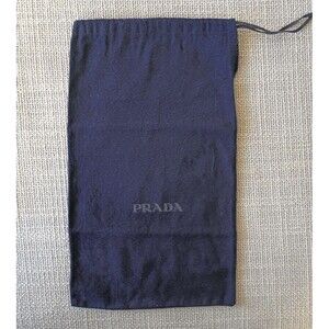 PRADA Authentic Drawstring flannel dust cover bag Shoes | Navy Blue 8.5”x 14.5"